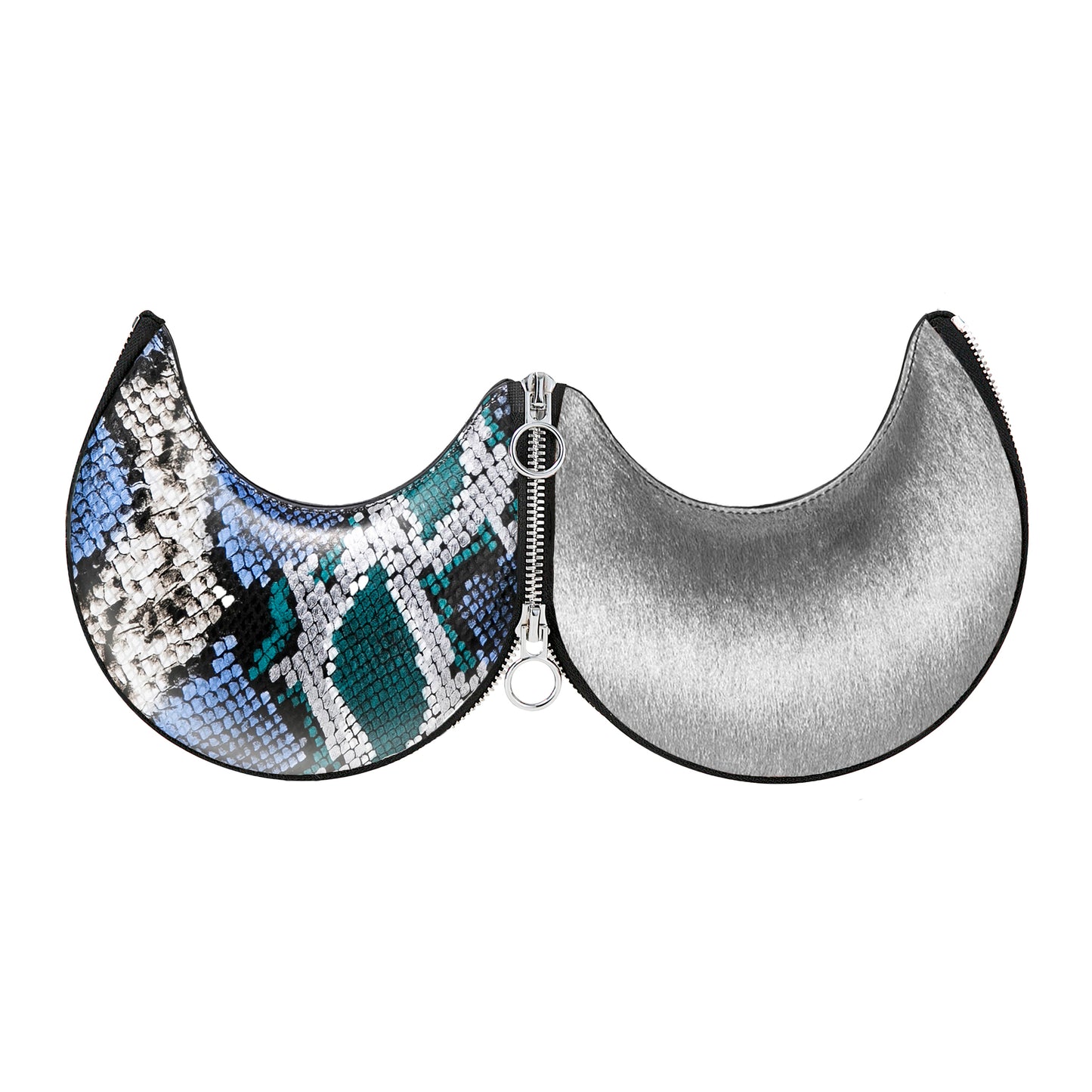 HALF MOON LARGE Blue Snakeskin